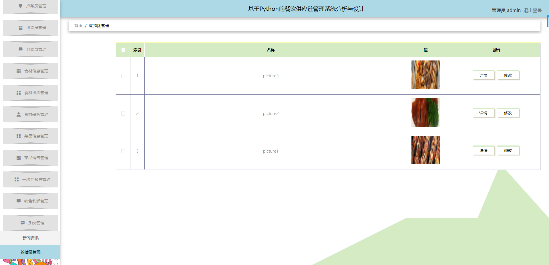 [含文档+PPT+源码等]精品基于Python的餐饮供应链管理系统分析与设计-菜品仓库出入库销售[包运行成功+永久免费答疑辅导]